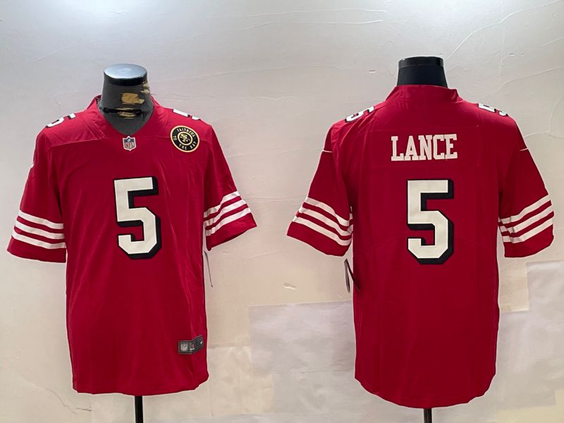 Men San Francisco 49ers #5 Lance Red Second generation 2024 Nike Limited NFL Jersey style 3->san francisco 49ers->NFL Jersey